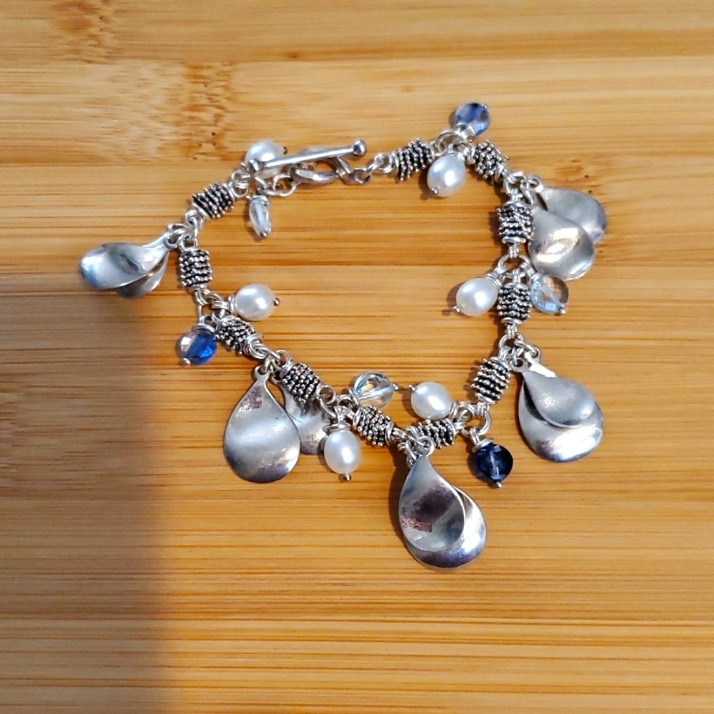 Michael Dawkins Sterling Silver Bracelet with gems